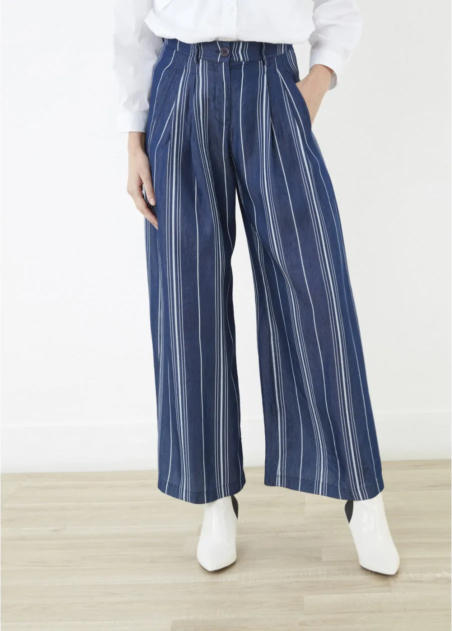 Swan Wide Leg Flowing Striped Pants