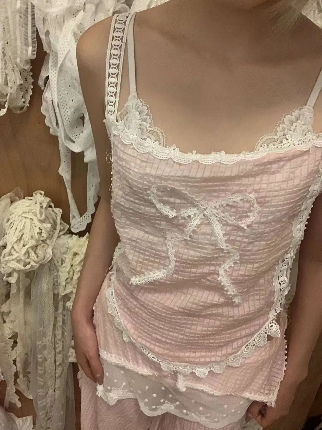 [Tailor Made] Sakura Aroma Handmade Crop Top Vest Linen Tank