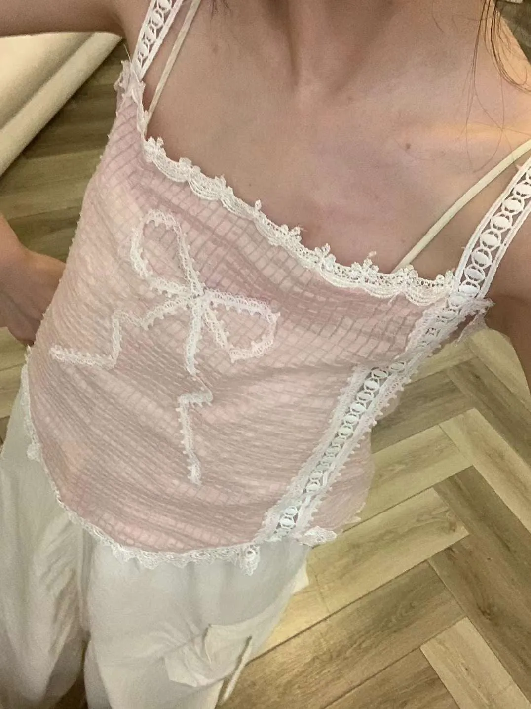 [Tailor Made] Sakura Aroma Handmade Crop Top Vest Linen Tank
