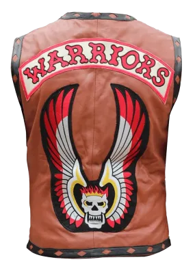 The Warriors Movie Real Leather Vest | Men's Brown Real Leather Vest From Movie "The Warriors"