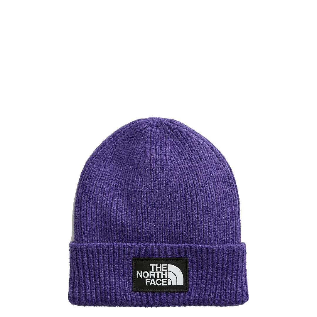TNF LOGO BOX CUFFED BEANIE PEAK PURPLE