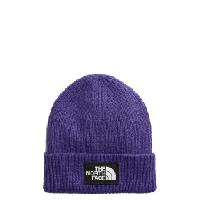 TNF LOGO BOX CUFFED BEANIE PEAK PURPLE