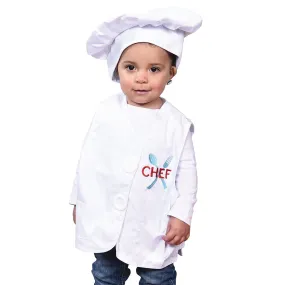 Toddler Chef Role-Play Vest & Hat | Easy Slip-On with Hook & Loop Closures