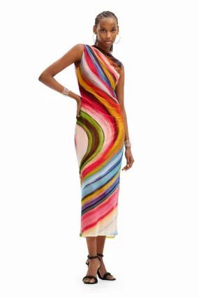 Tulle Wave Midi Dress By Desigual