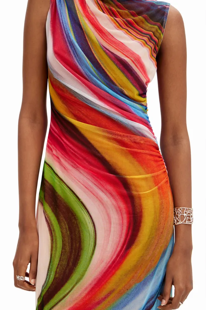 Tulle Wave Midi Dress By Desigual