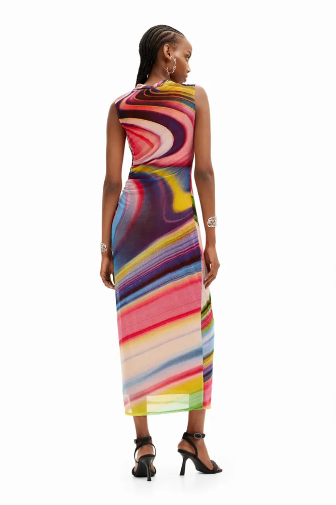Tulle Wave Midi Dress By Desigual
