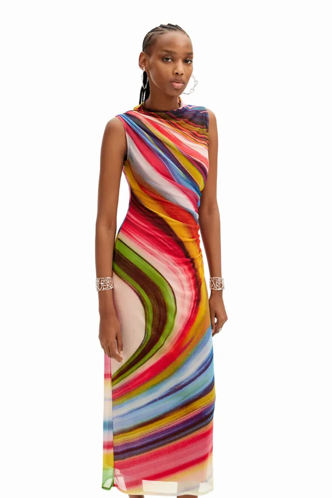 Tulle Wave Midi Dress By Desigual