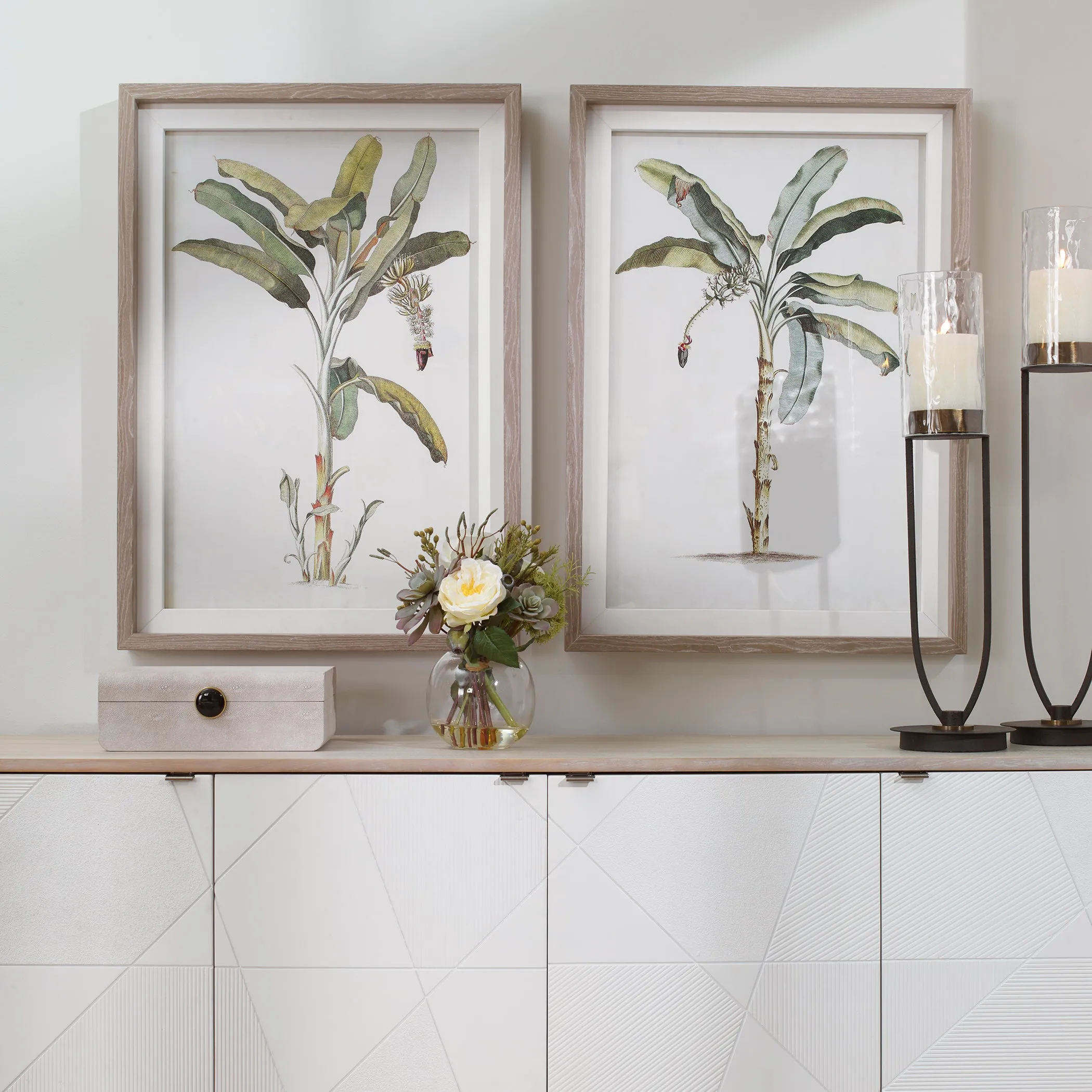 Uttermost Banana Palm Framed Prints, Set/2