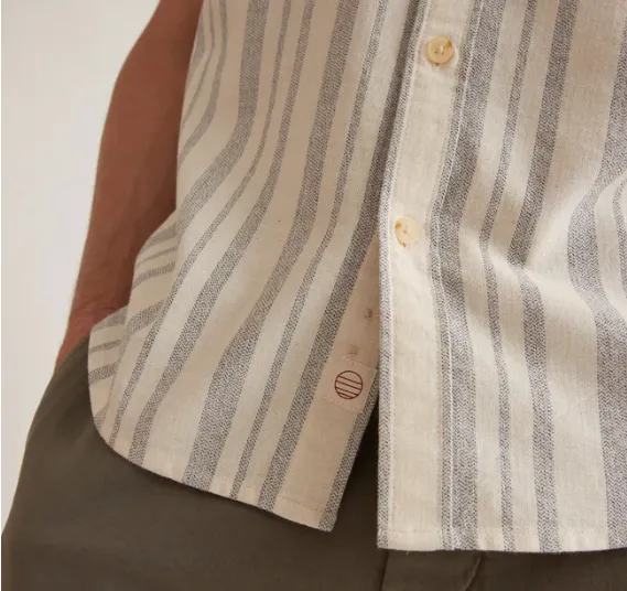 Vertical Stripe Shirt - White/Blue Stripe