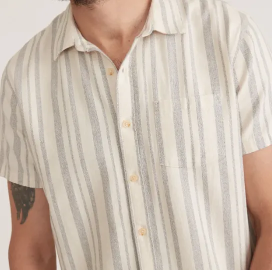 Vertical Stripe Shirt - White/Blue Stripe