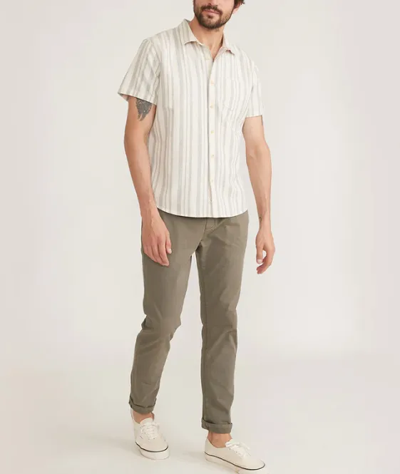 Vertical Stripe Shirt - White/Blue Stripe