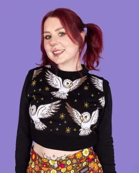 What A Hoot Owl Cropped Knitted Tank Top