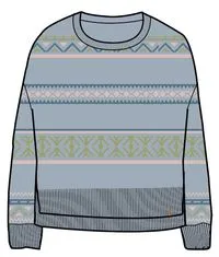Whimsical Recycled Knitted Jumper - Homespun Stripe Blue Fog