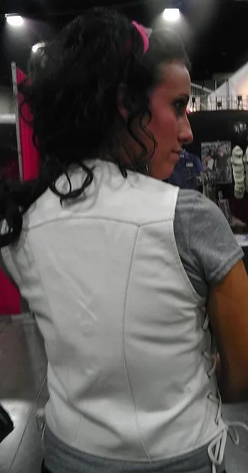 Women side strings white leather vest