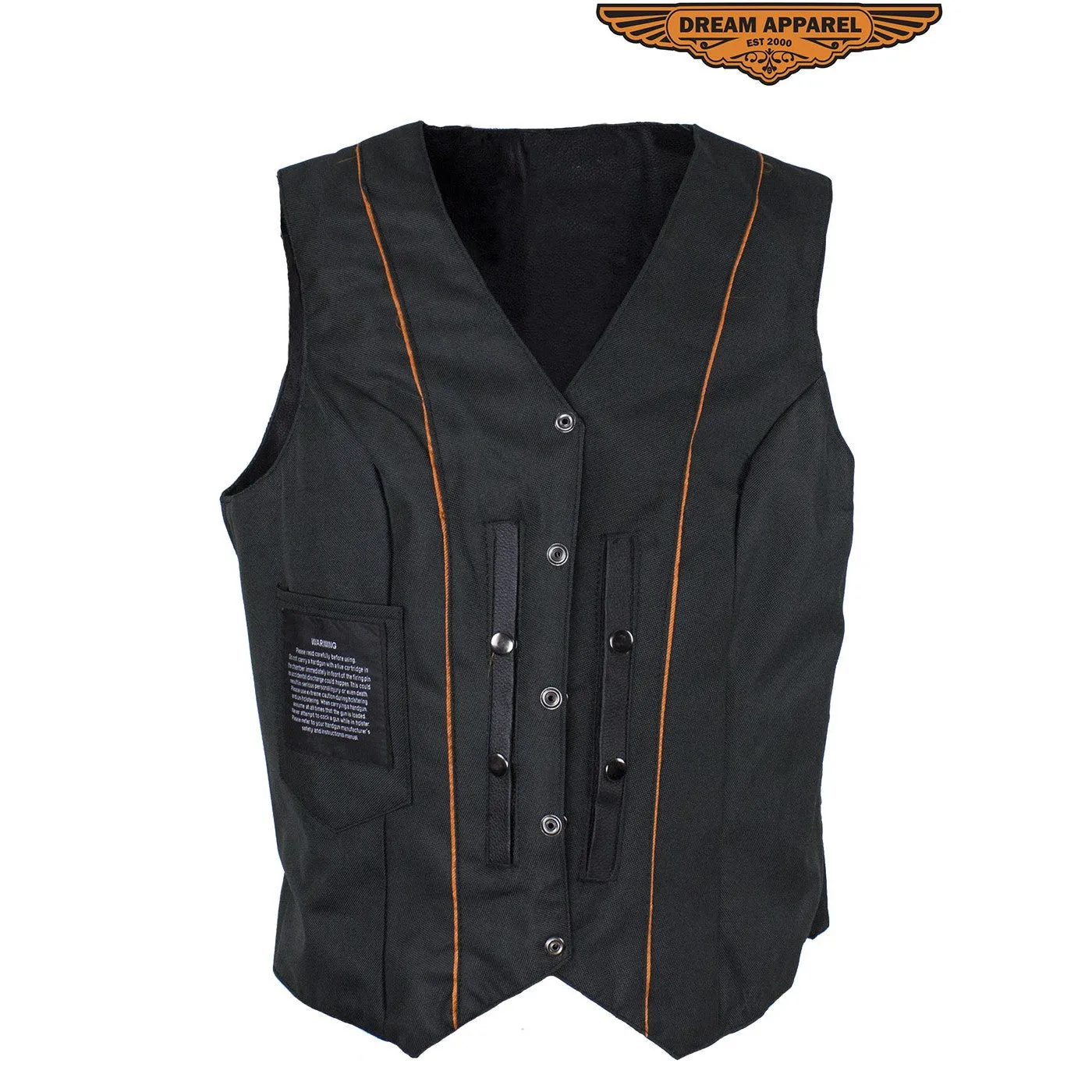 Women's Concealed Gun Pocket Vest W/ Side Laces – Black