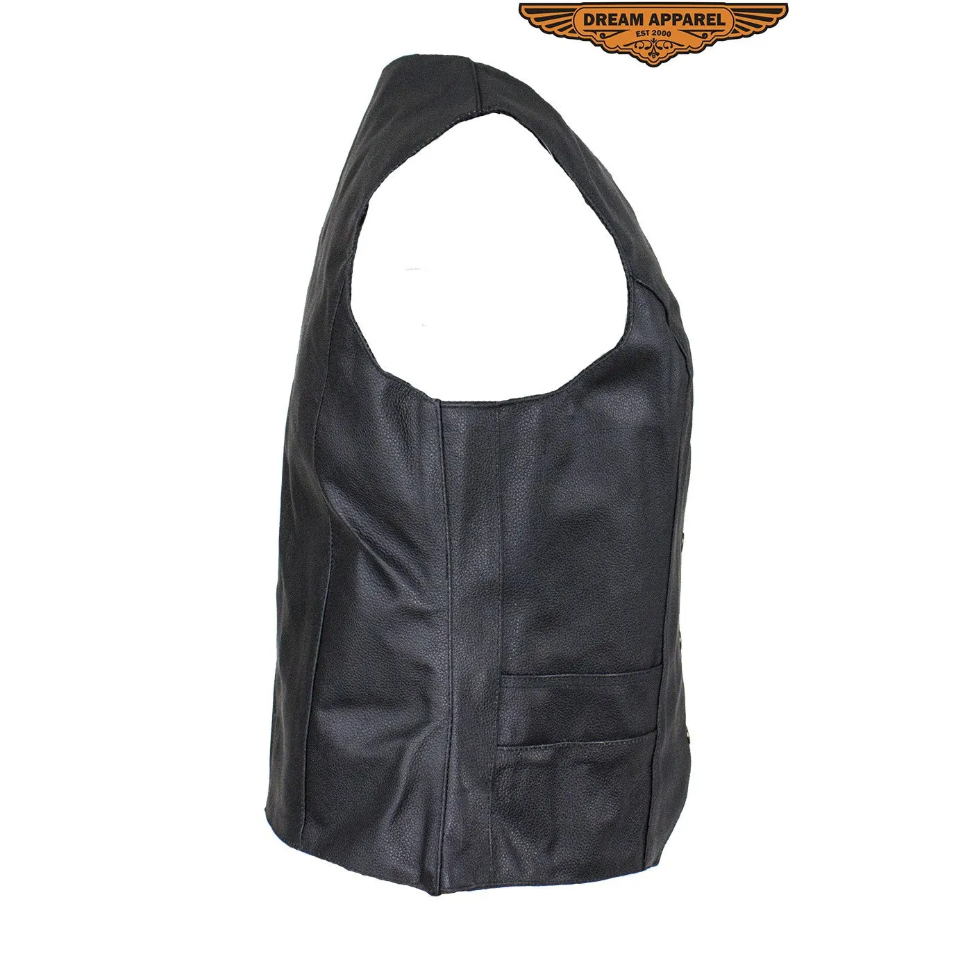 Women's Concealed Gun Pocket Vest W/ Side Laces – Black
