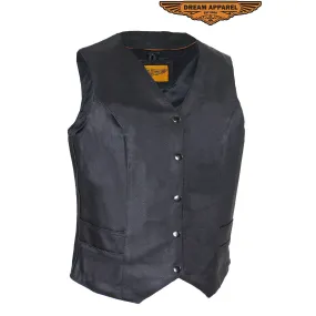Women's Concealed Gun Pocket Vest W/ Side Laces – Black
