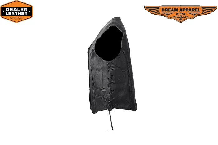 Womens Multi Pockets Leather Vest
