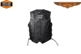Womens Multi Pockets Leather Vest