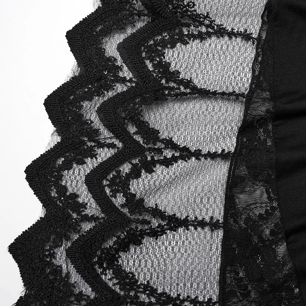 Women's Plus Size Gothic Plunging Bat Sleeved Witch Dress