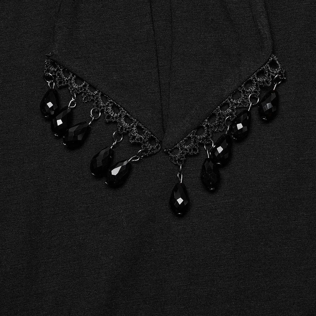 Women's Plus Size Gothic Plunging Bat Sleeved Witch Dress