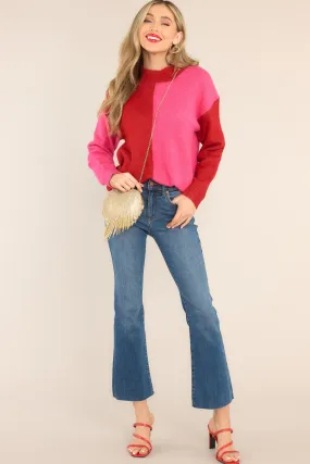 You Wouldn't Get It Hot Pink Two Toned Sweater