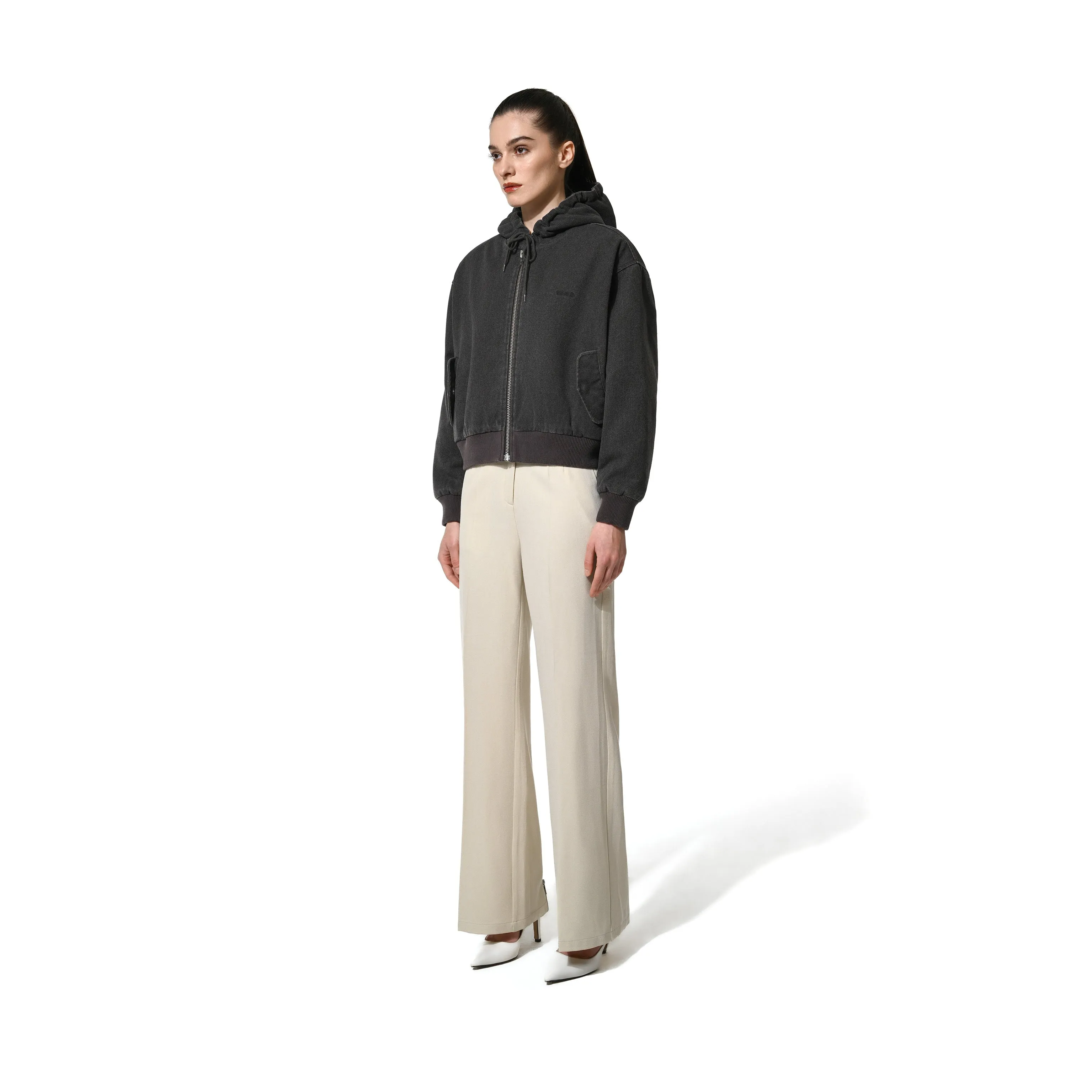 ZIP LEG PANTS - OFF WHITE